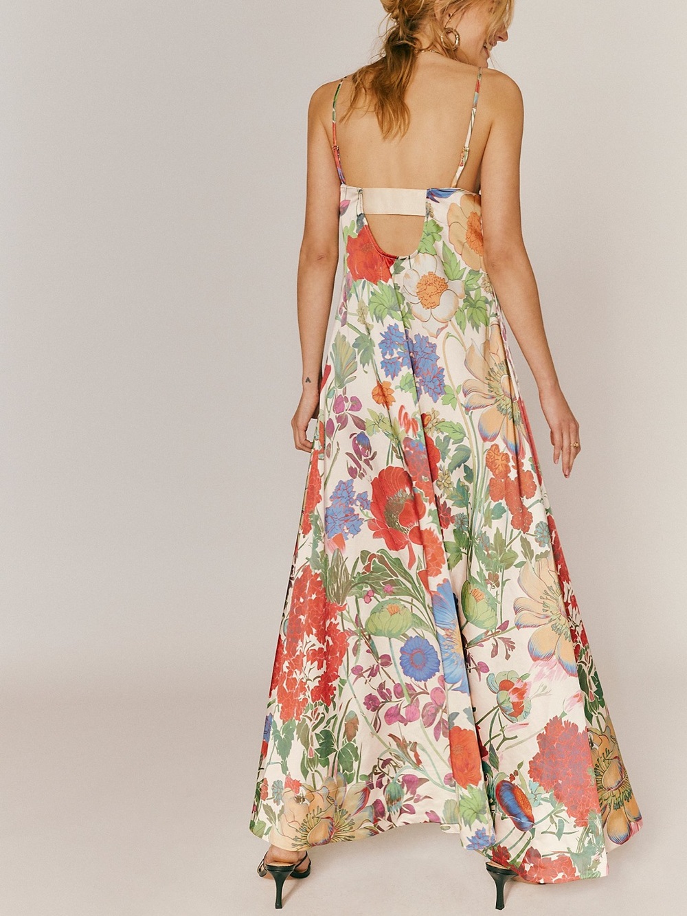Free People Botanical Maxi Dress Spring Combo Floral Strappy Slip NWT Medium - Picture 3 of 14